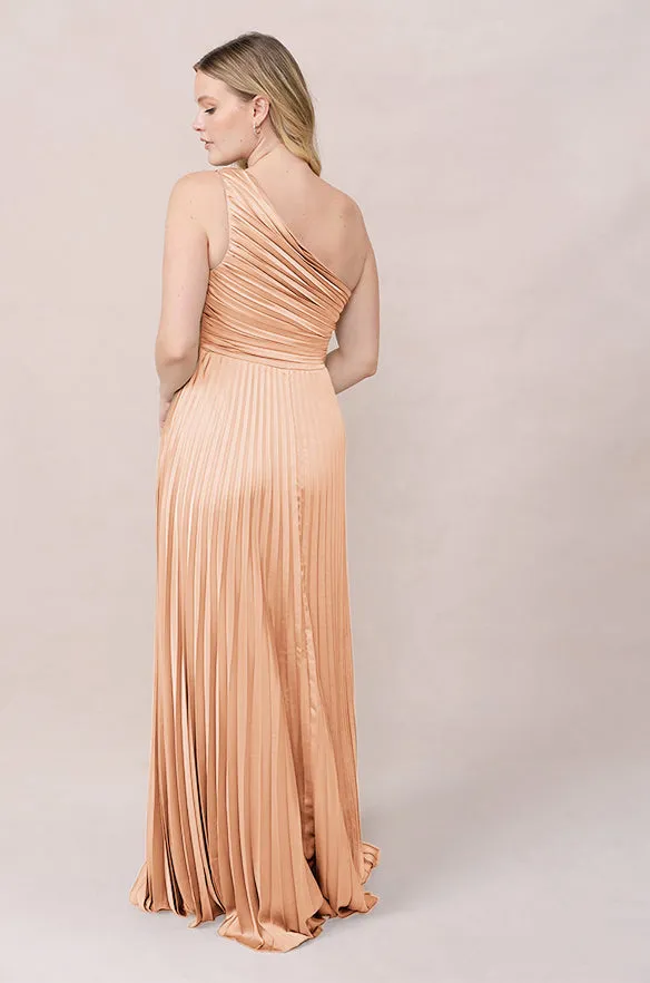 Declan Satin Pleated Dress | Made To Order