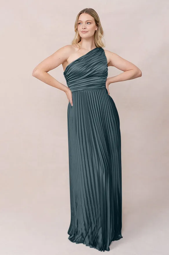 Declan Satin Pleated Dress | Made To Order