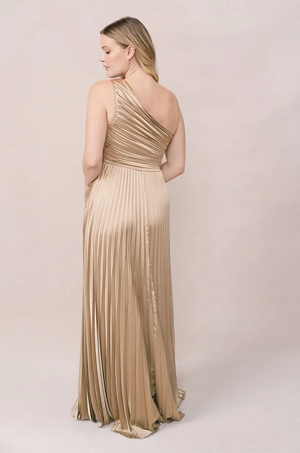 Declan Satin Pleated Dress | Made To Order