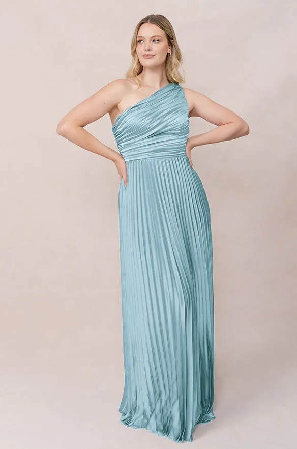 Declan Satin Pleated Dress | Made To Order
