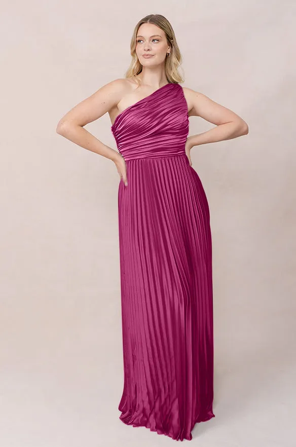 Declan Satin Pleated Dress | Made To Order