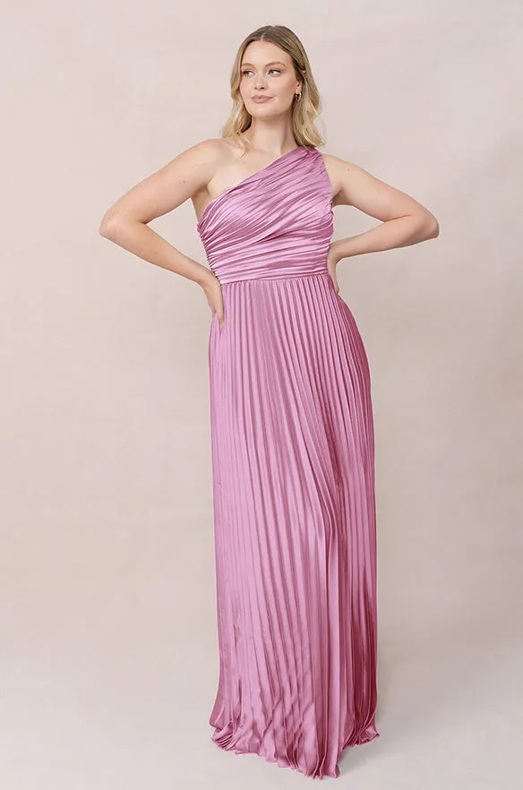 Declan Satin Pleated Dress | Made To Order