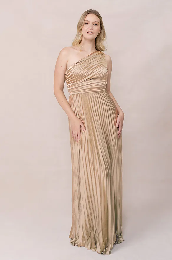 Declan Satin Pleated Dress | Made To Order