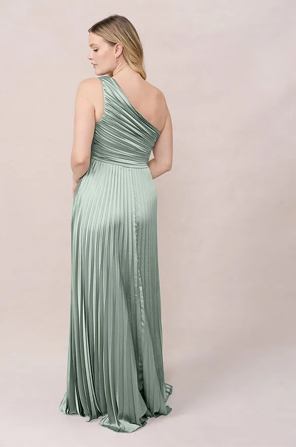 Declan Satin Pleated Dress | Made To Order