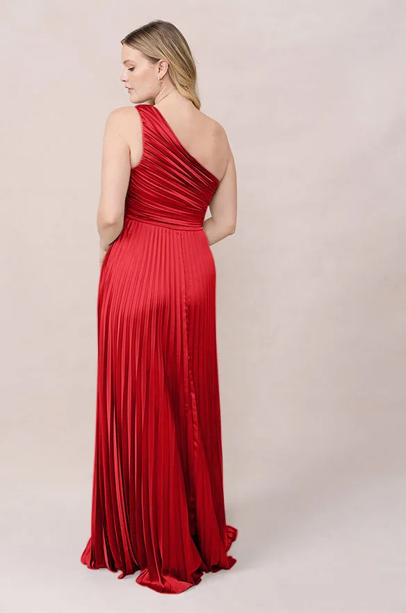 Declan Satin Pleated Dress | Made To Order