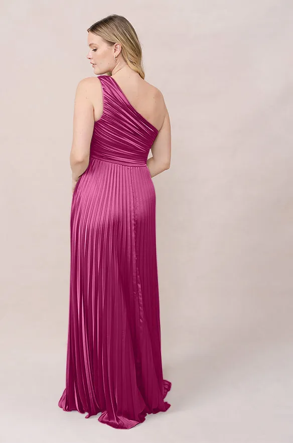 Declan Satin Pleated Dress | Made To Order