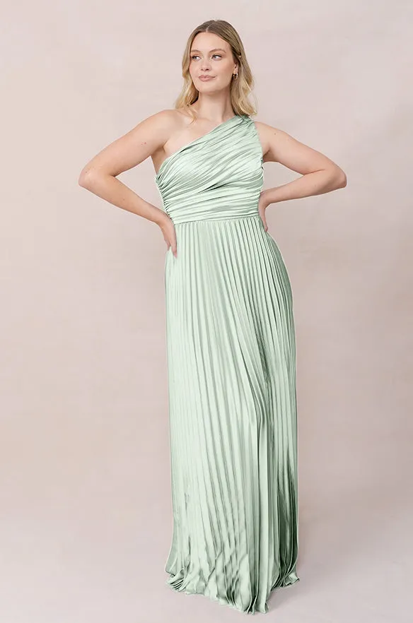 Declan Satin Pleated Dress | Made To Order
