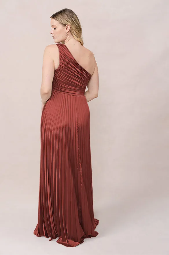 Declan Satin Pleated Dress | Made To Order