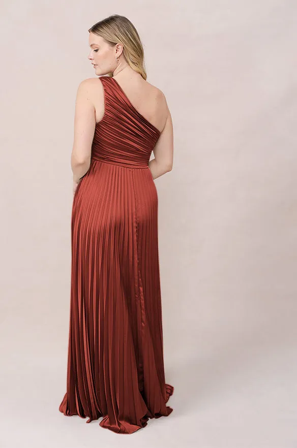Declan Satin Pleated Dress | Made To Order