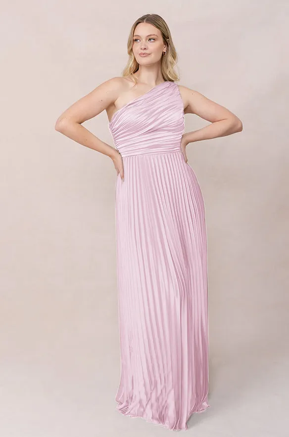 Declan Satin Pleated Dress | Made To Order