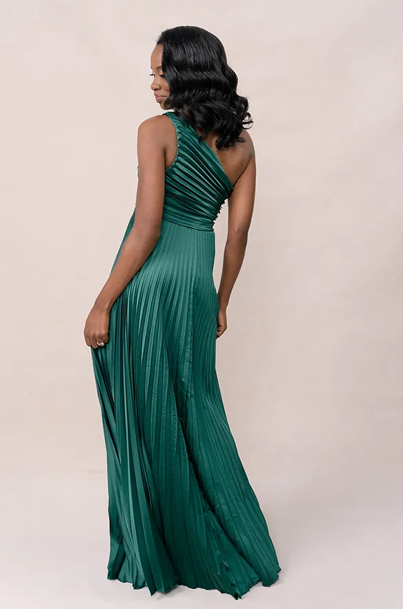 Declan Satin Pleated Dress | Made To Order