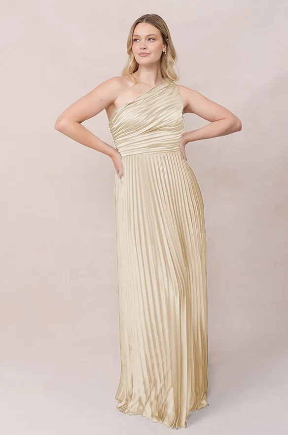 Declan Satin Pleated Dress | Made To Order