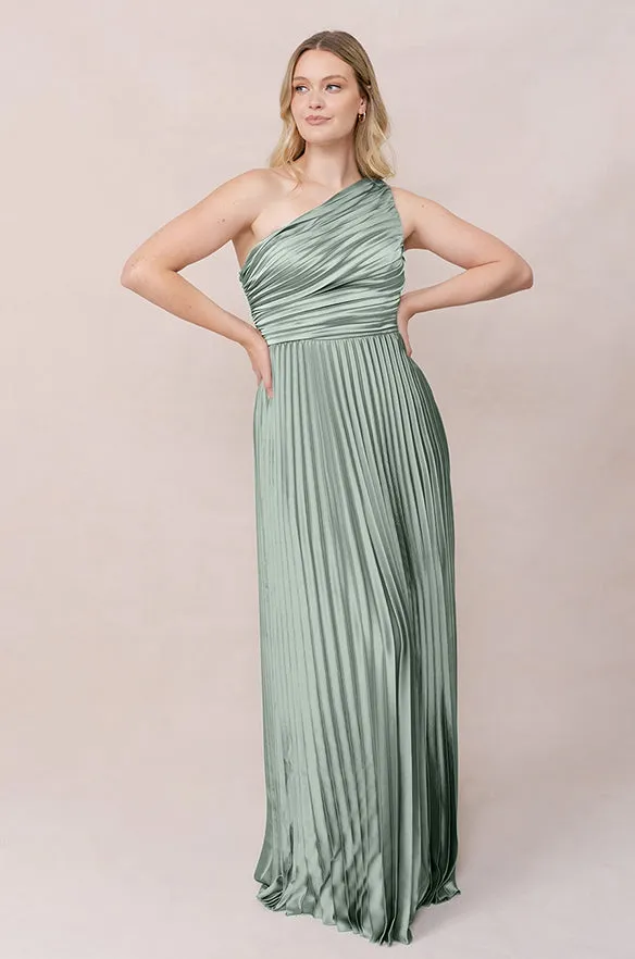 Declan Satin Pleated Dress | Made To Order