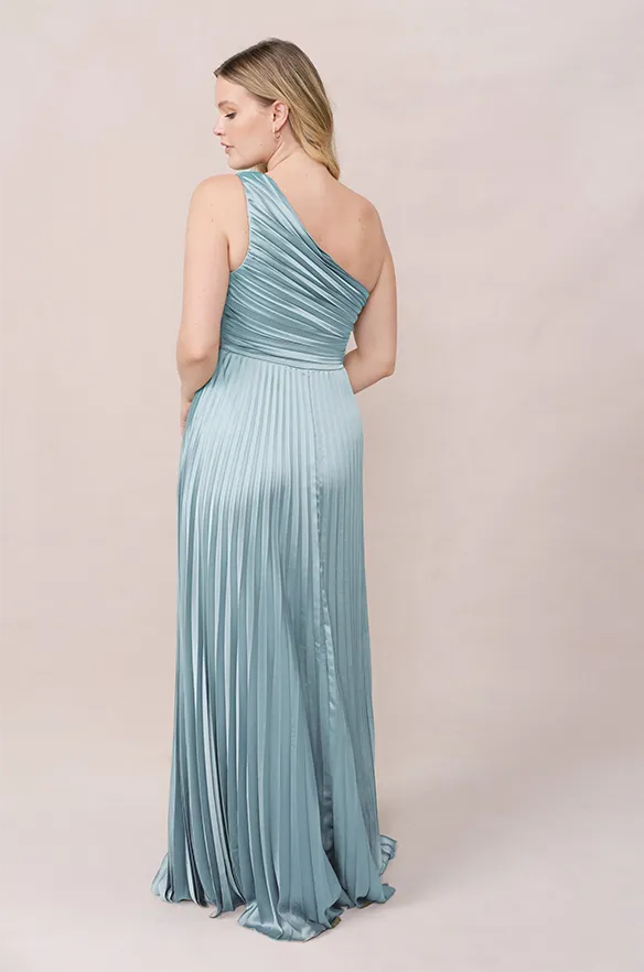 Declan Satin Pleated Dress | Made To Order