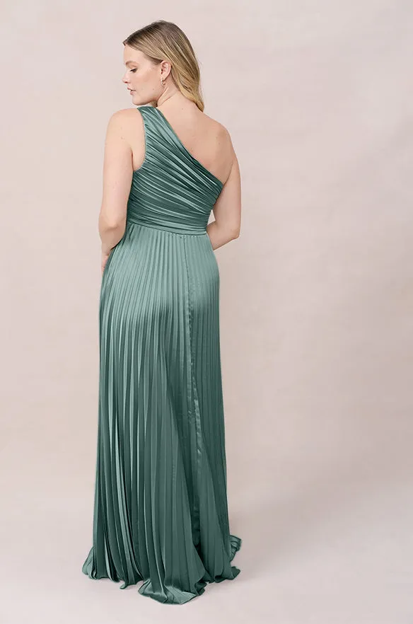 Declan Satin Pleated Dress | Made To Order