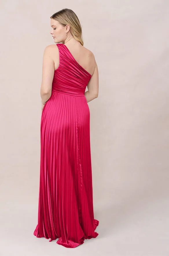 Declan Satin Pleated Dress | Made To Order