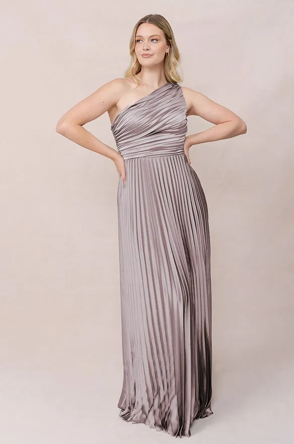 Declan Satin Pleated Dress | Made To Order