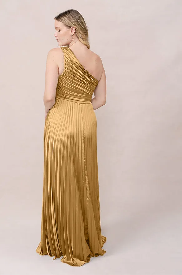 Declan Satin Pleated Dress | Made To Order