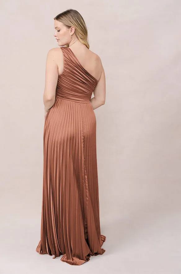 Declan Satin Pleated Dress | Made To Order