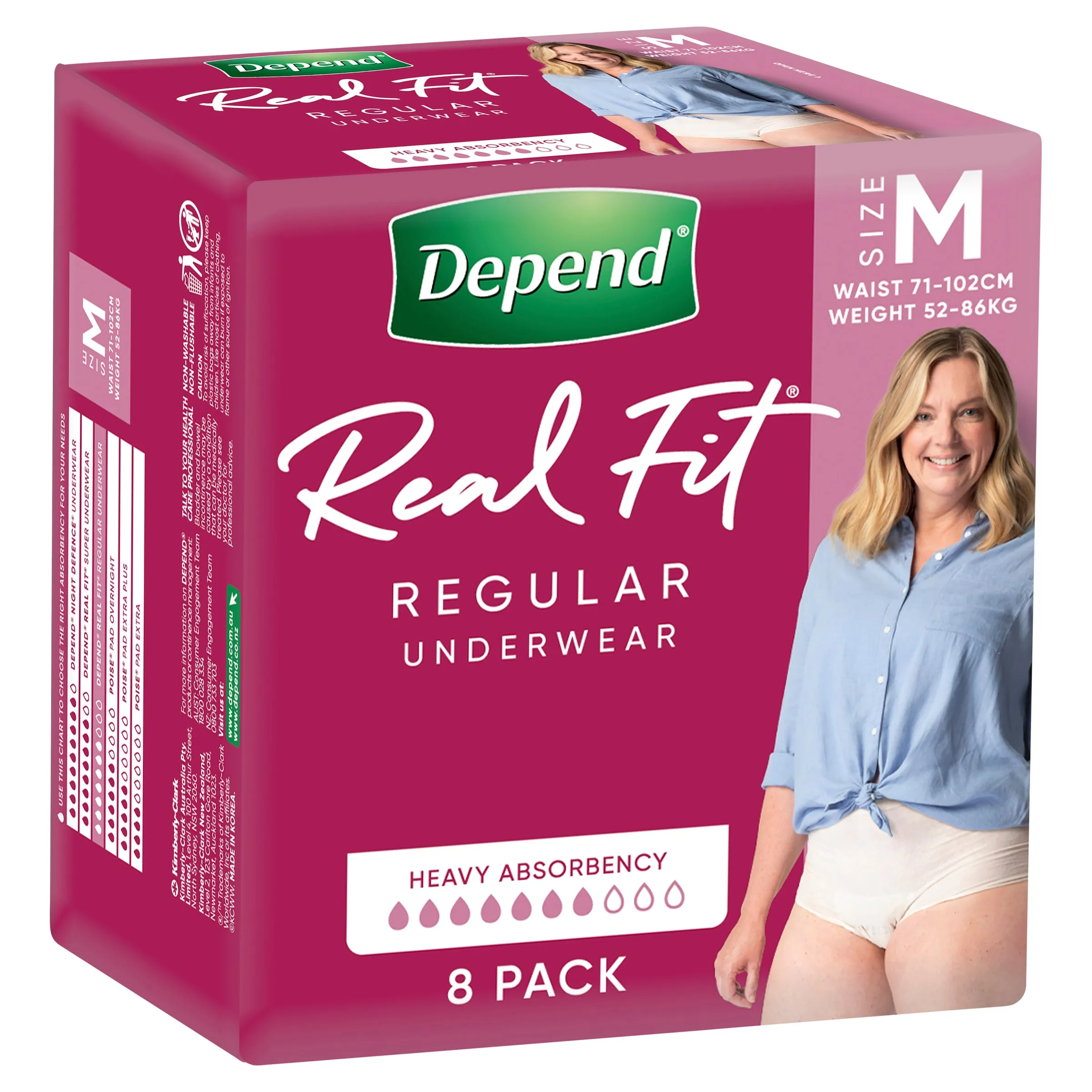 Depend Real Fit Incontinence Underwear Regular Women  Medium 8 Pack