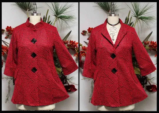 Designer and Exclusive Regular and Plus size jacket in High end Fabric. S to 3XL. Limited Cut