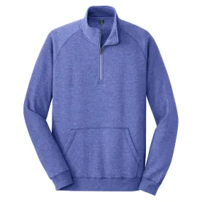 District Made Men's Heathered Deep Royal Lightweight Fleece Quarter-Zip