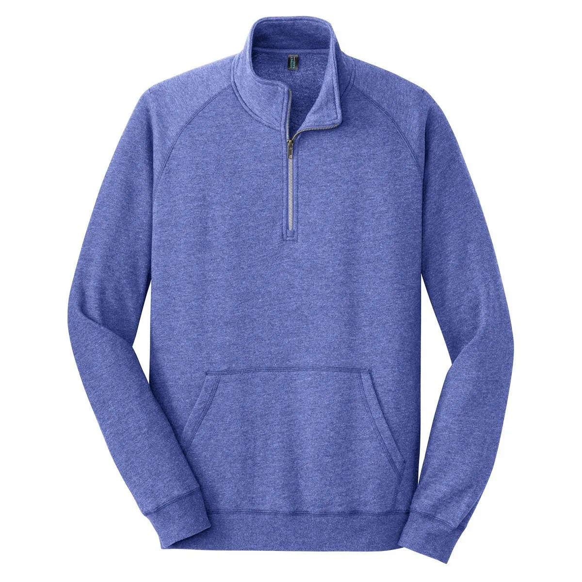 District Made Men's Heathered Deep Royal Lightweight Fleece Quarter-Zip