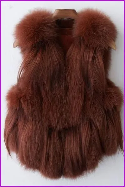 DO1493 Luxurylady Fox Fur Gilet 50CM