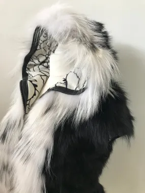 Double-sided vest  fox fur and leather
