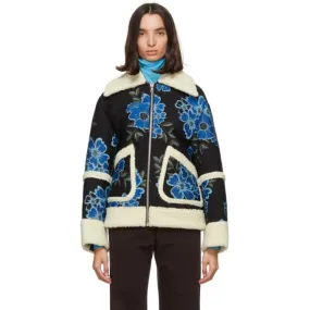 Dries Van Noten Navy Floral Embroidered Jacket