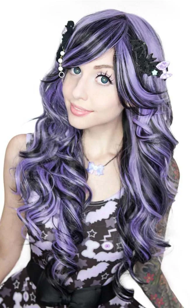 Duplicity Wig Creepie Cutie Lavender Black Wig