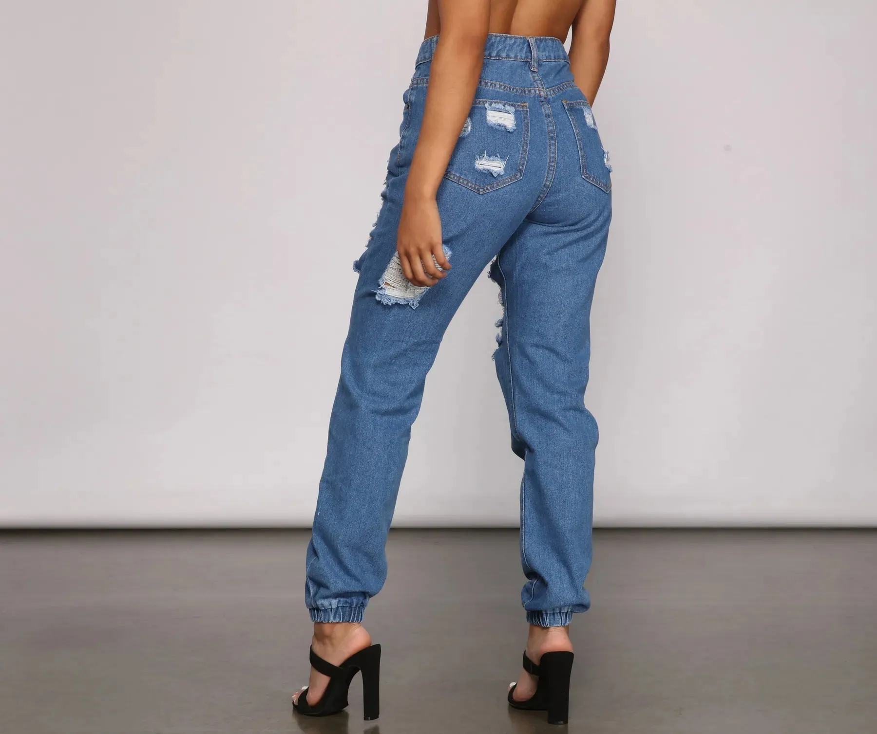 Effortlessly Chic High Rise Destructed Jogger