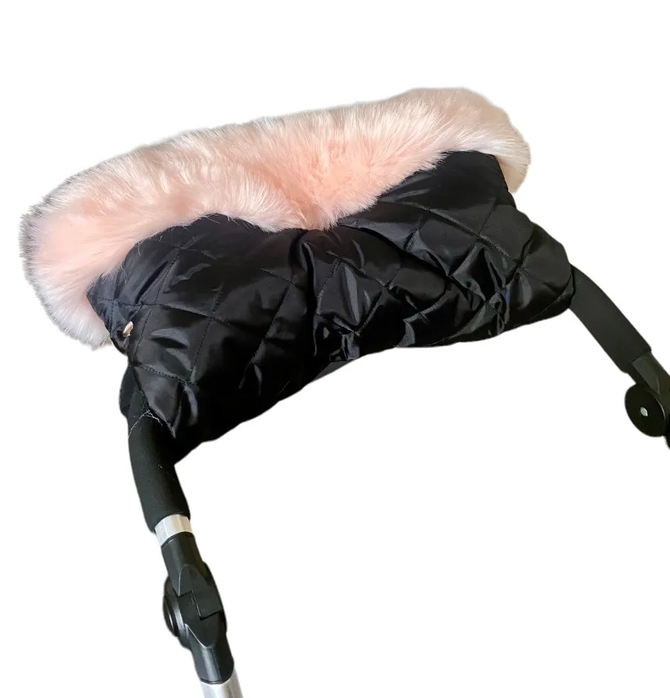 Extra Fluffy Faux Fur Pram Trim/Handmuff - Blush Pink