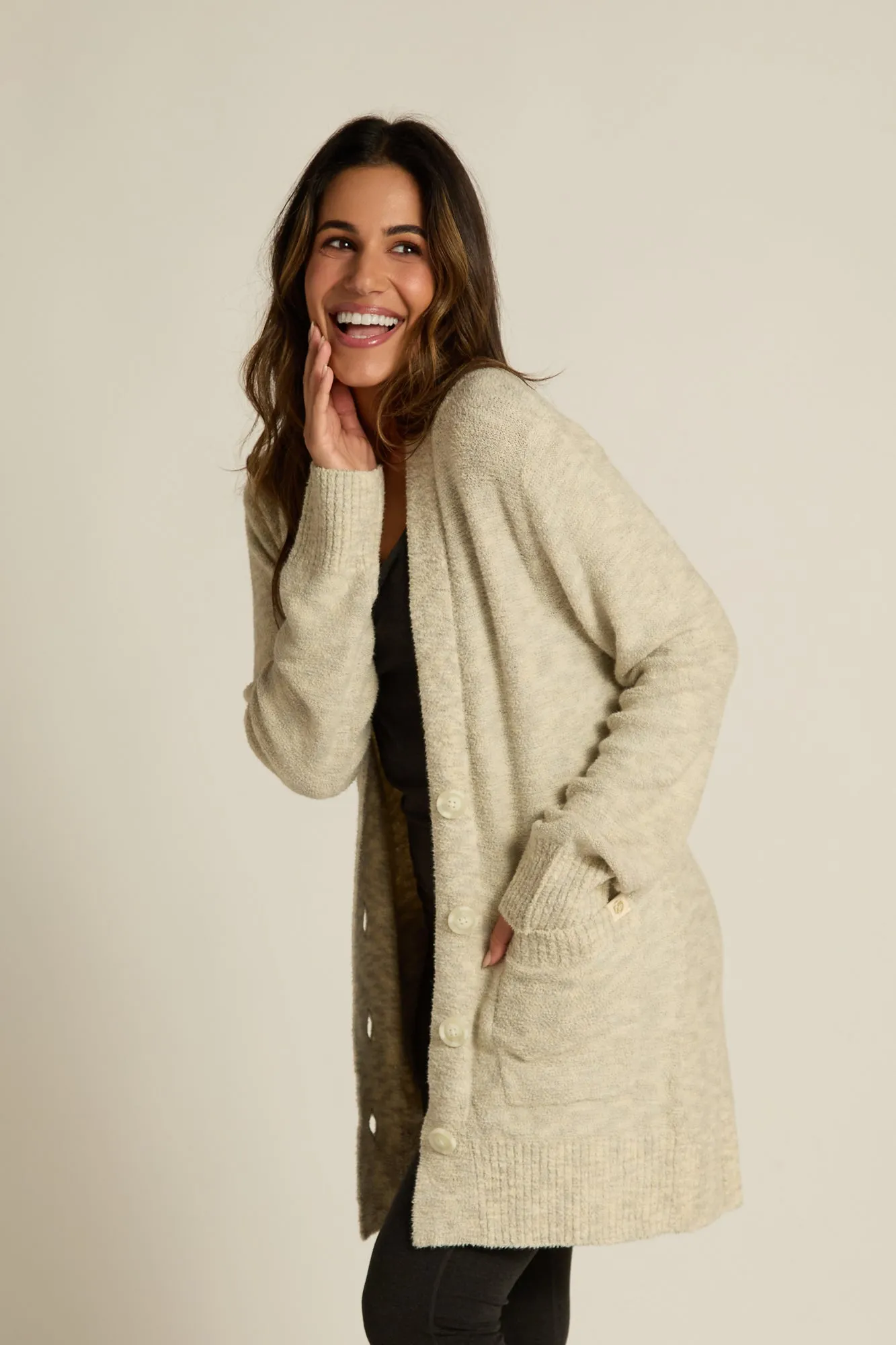 Faceplant Bamboo Plush Button-Up Cardi