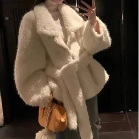 Faux Fur Snap Buttoned Crop Coat