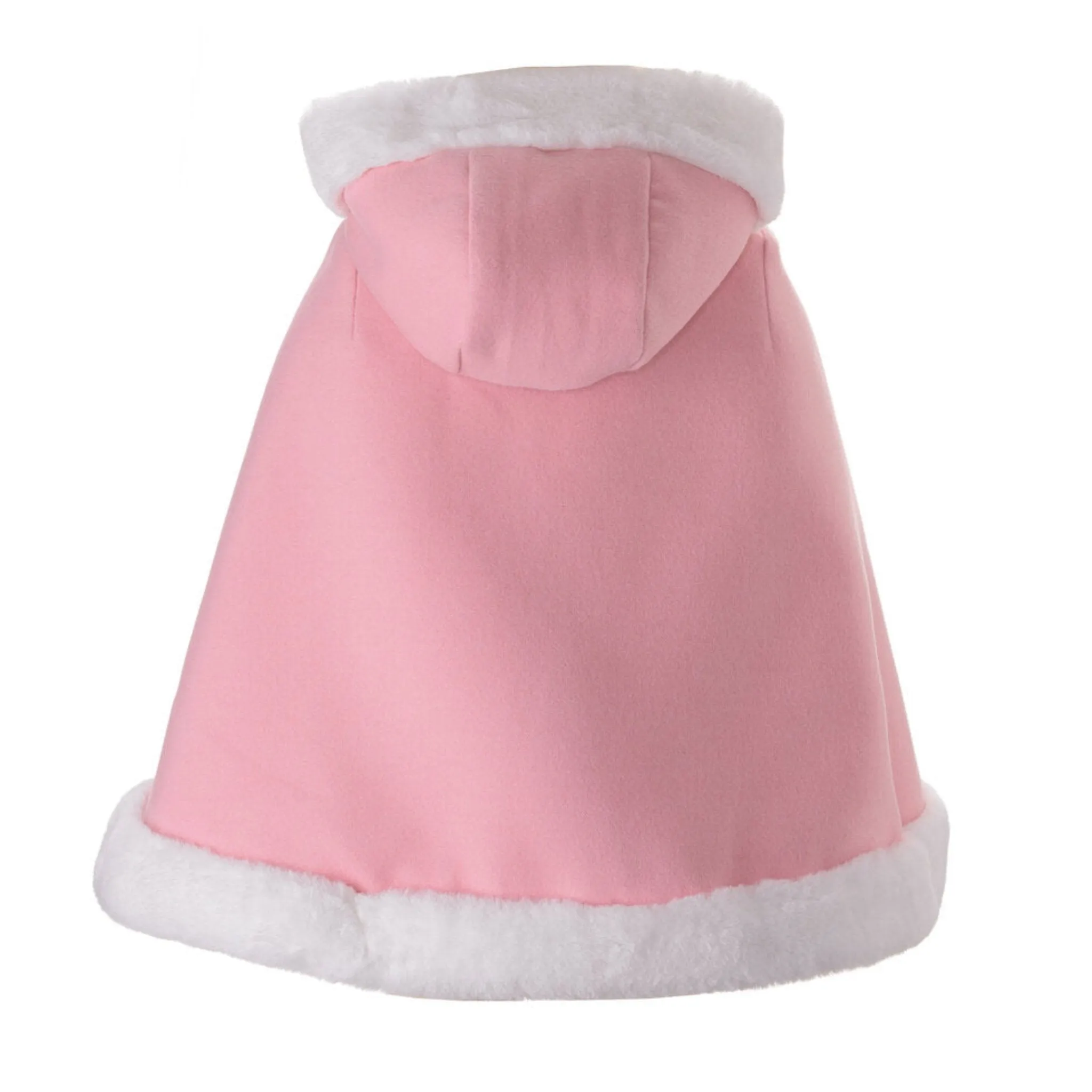 Faux Fur Trim Cape, Pink