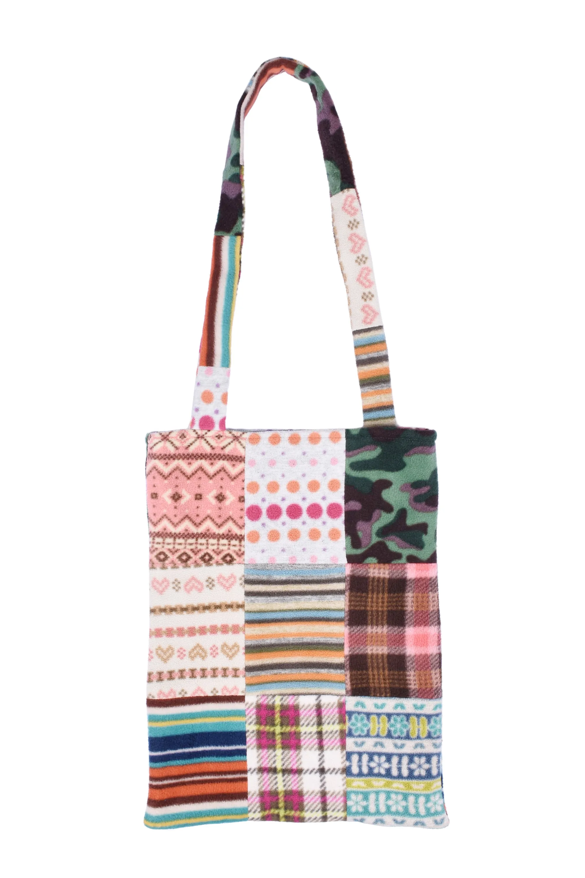 fleece patched tote bag C
