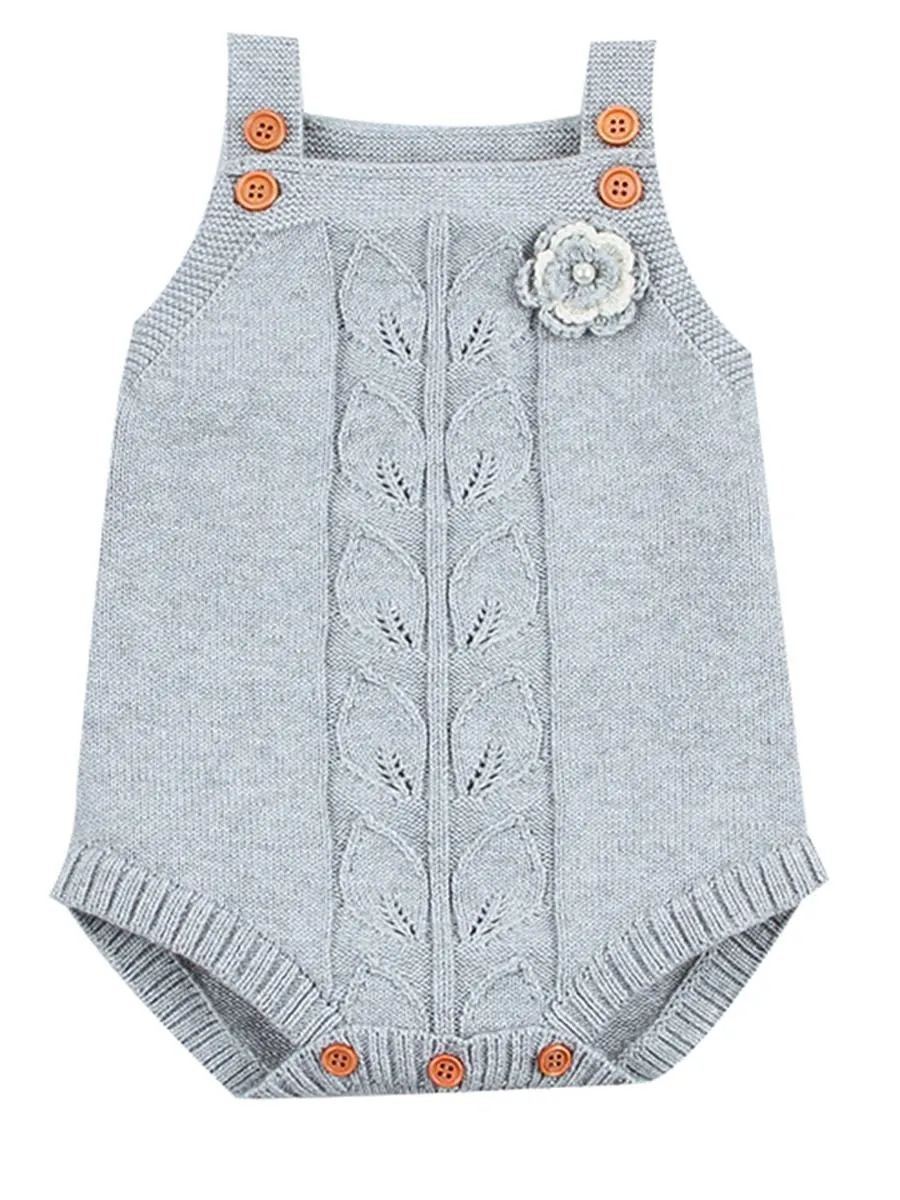 Flower Leaf Crochet Onesie Baby Knit Bodysuit crochet romper