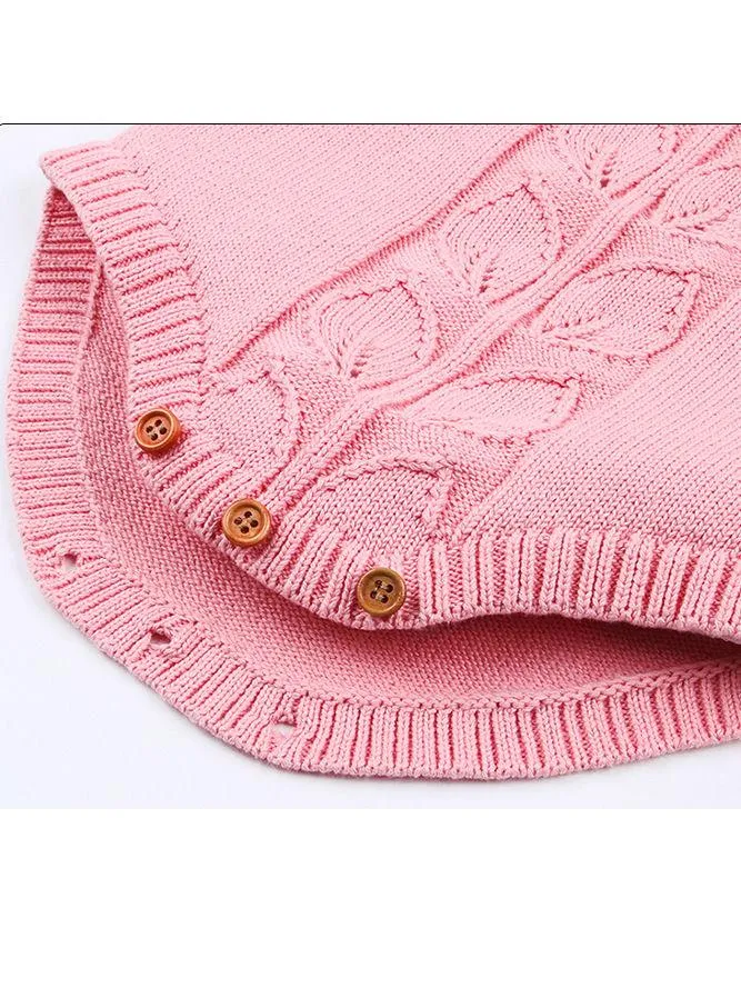 Flower Leaf Crochet Onesie Baby Knit Bodysuit crochet romper