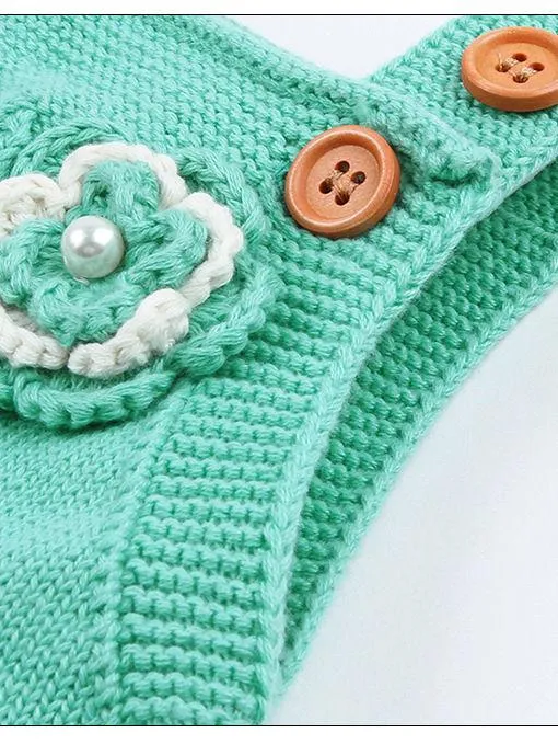 Flower Leaf Crochet Onesie Baby Knit Bodysuit crochet romper
