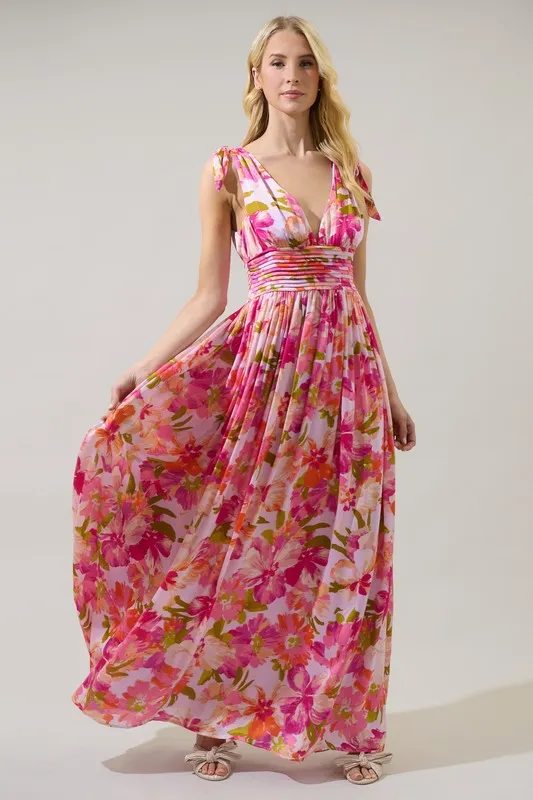 Garden Gala Pleated Maxi Dress