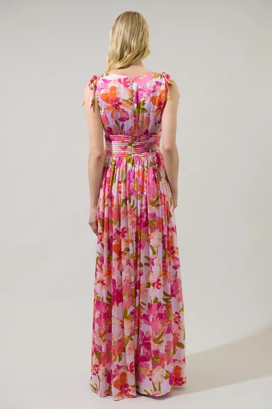 Garden Gala Pleated Maxi Dress