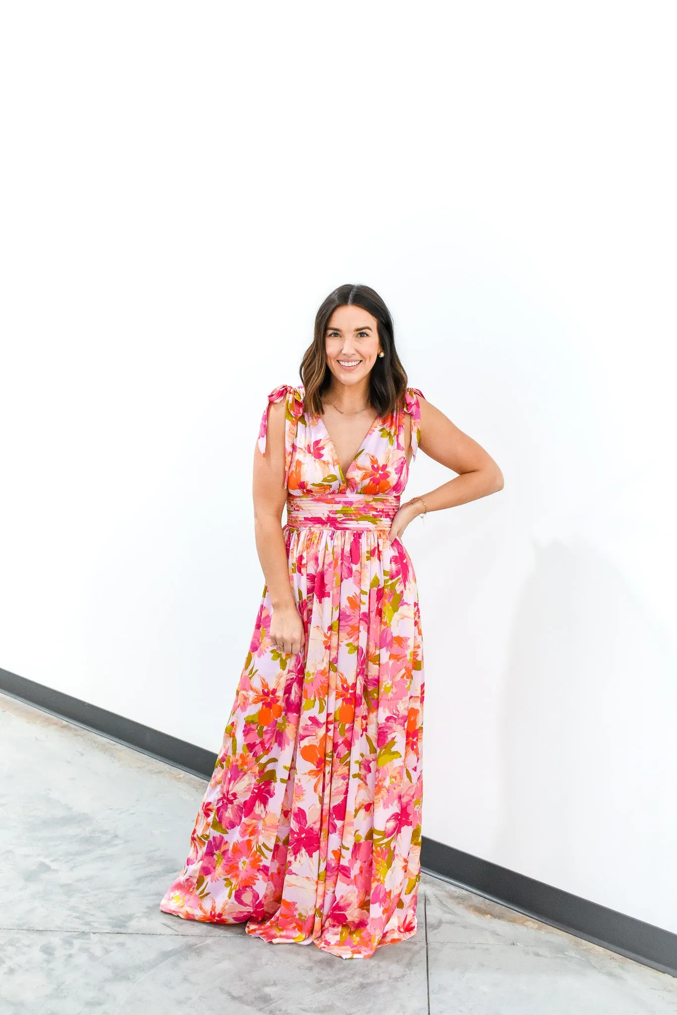 Garden Gala Pleated Maxi Dress