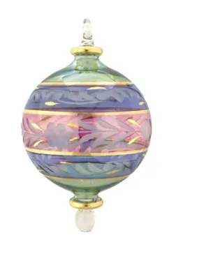 Glass Floral Rainbow Ornament