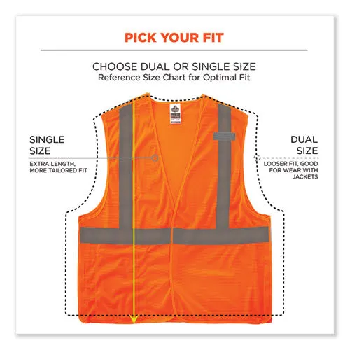 Glowear 8215ba-s Single Size Class 2 Economy Breakaway Mesh Vest, Polyester, X-small, Orange, Ships In 1-3 Business Days