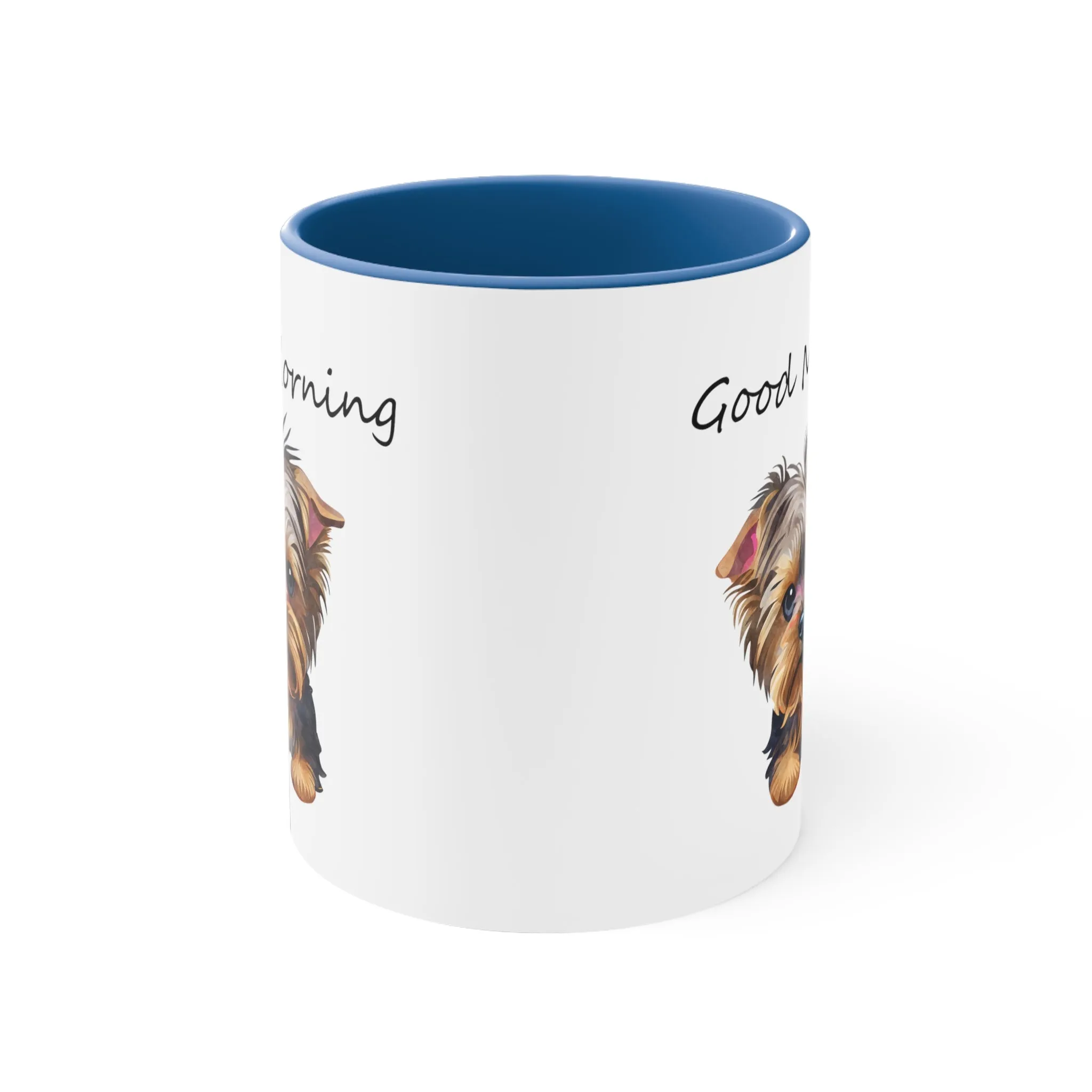 Good Morning Cute Custom Yorkie Dog Coffee Mug, 11oz Multi Colors Pup Cup, Dog Mom, Yorkie Lover