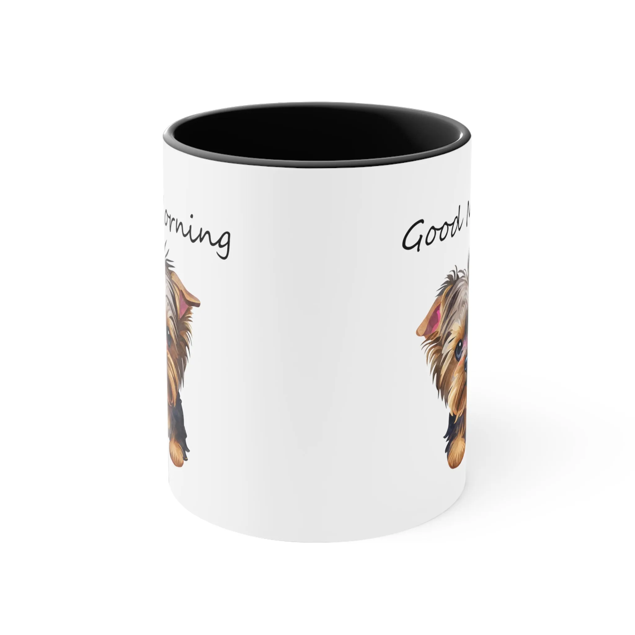 Good Morning Cute Custom Yorkie Dog Coffee Mug, 11oz Multi Colors Pup Cup, Dog Mom, Yorkie Lover