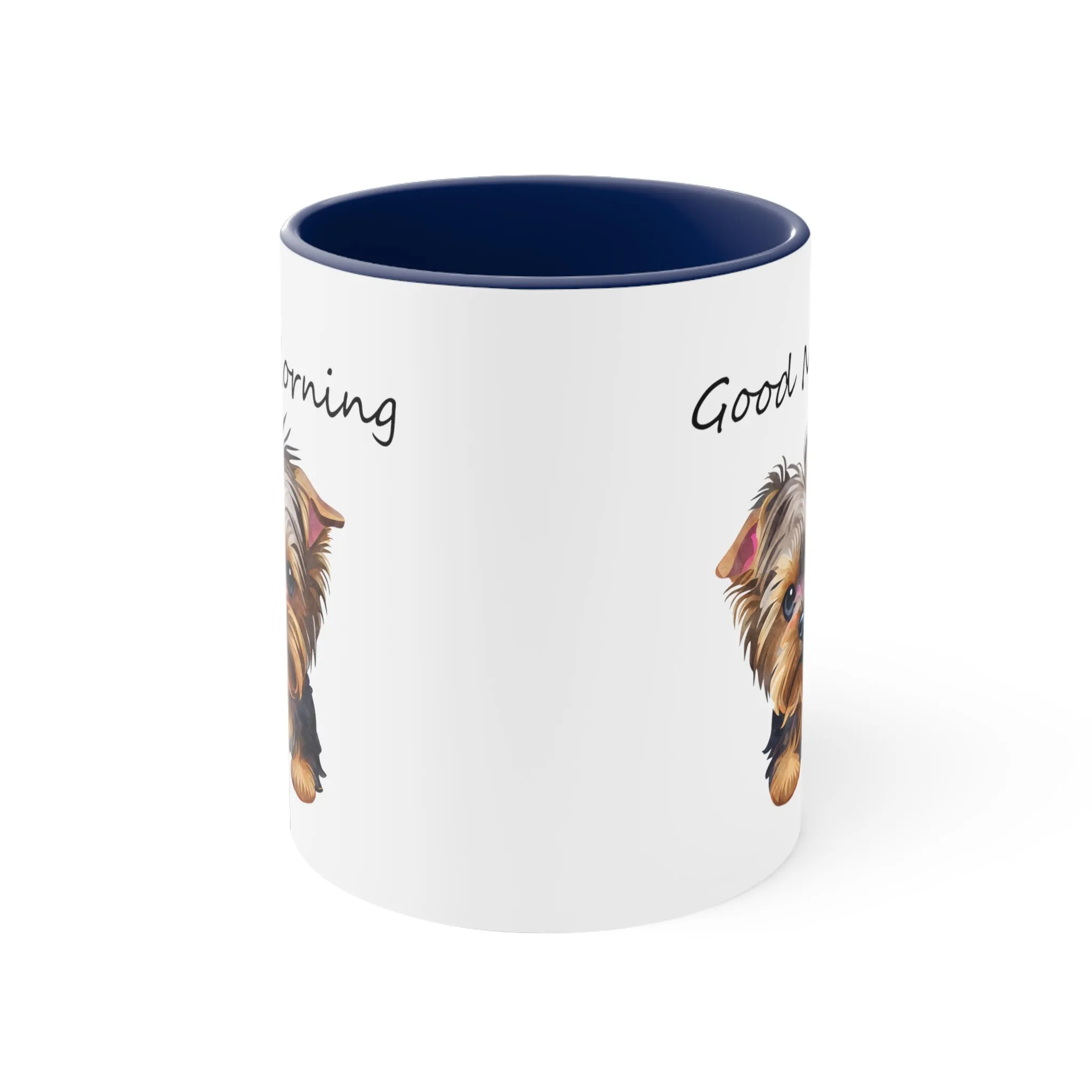 Good Morning Cute Custom Yorkie Dog Coffee Mug, 11oz Multi Colors Pup Cup, Dog Mom, Yorkie Lover