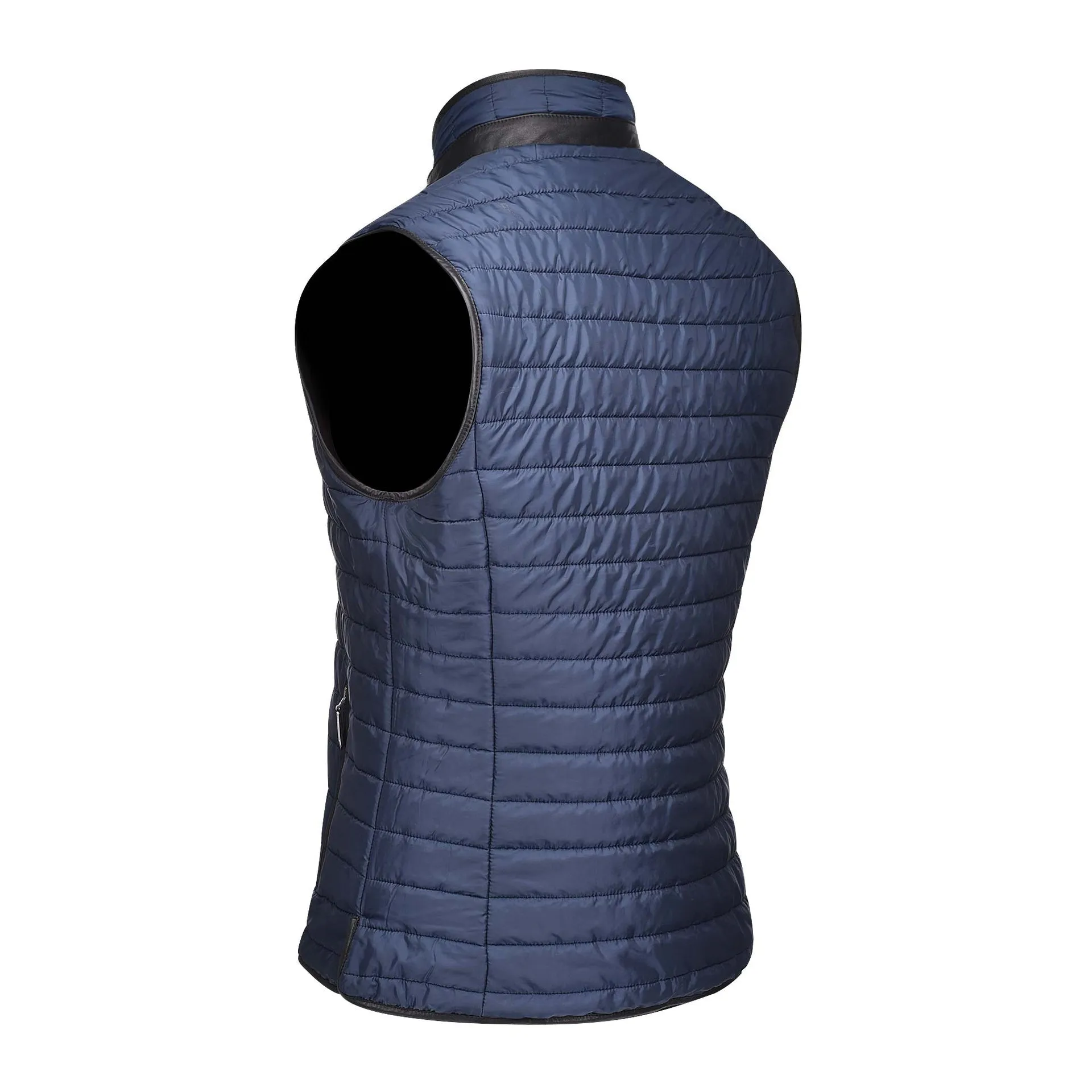 H256COB - Cuadra brown casual fashion lambskin leather reversible vest for men