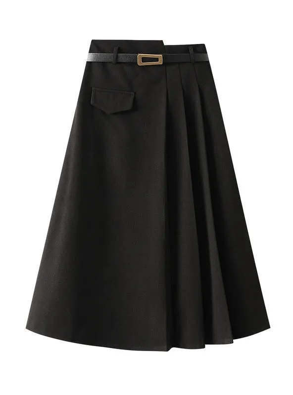 High Waist and Slim Woolen Skirt